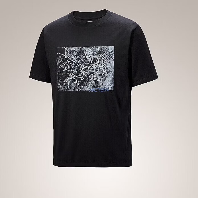 ARC'TERYX KRAGG COTTON LITHOGRAPHICA SS Men's Cotton Short Sleeve T-Shirt BLACK XL 3