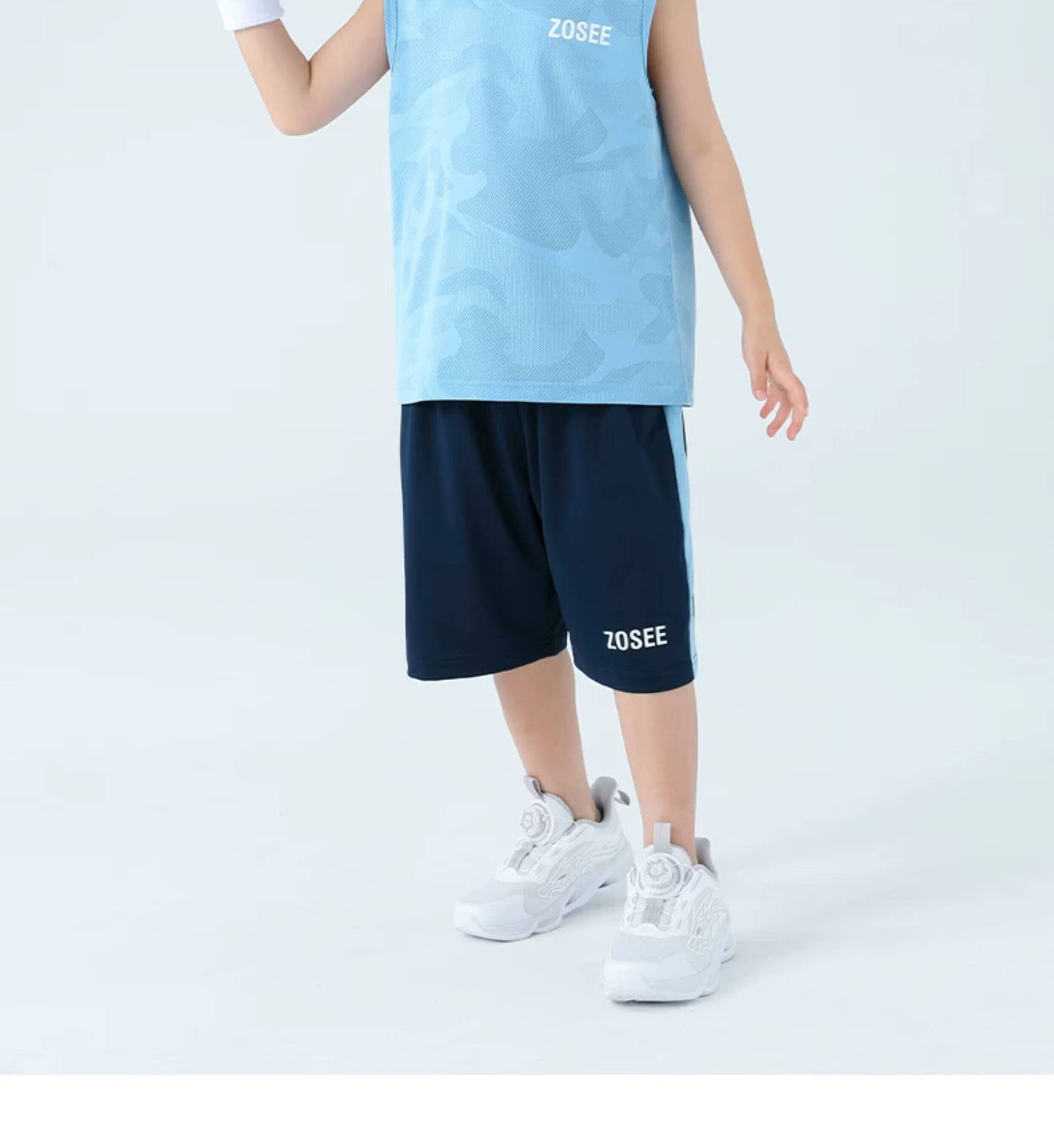 Zuoxi Boys' Summer Outfit Set, 2026 New Style Children's Short-Sleeve Set, Quick-Dry Sports Two-Piece Suit for Summer, Blue, Size 160 43