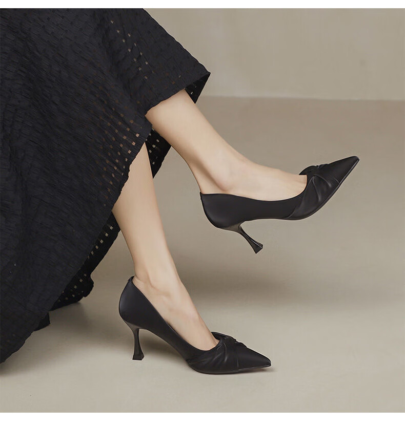 FOOTOPPO Nude Pointed Toe Stiletto Patent Leather High Heels Women's New Comfortable Professional Shoes 13