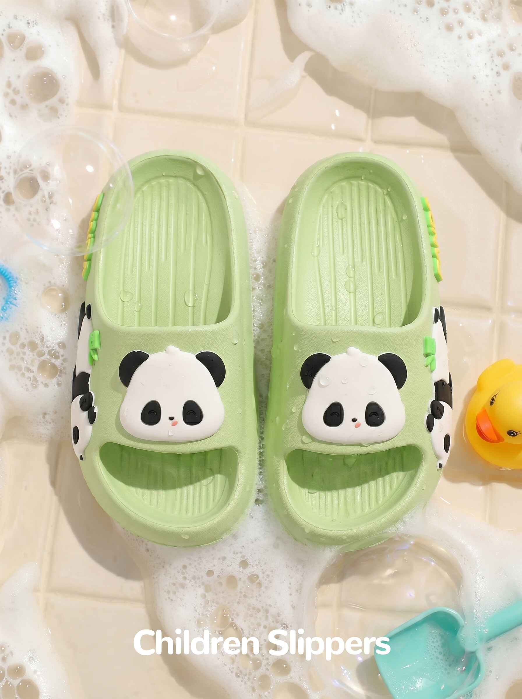 TUDOUWU Kids Slippers for Children, Indoor and Outdoor Non-Slip Soft Sole Sandals, Panda Design Size 210 13
