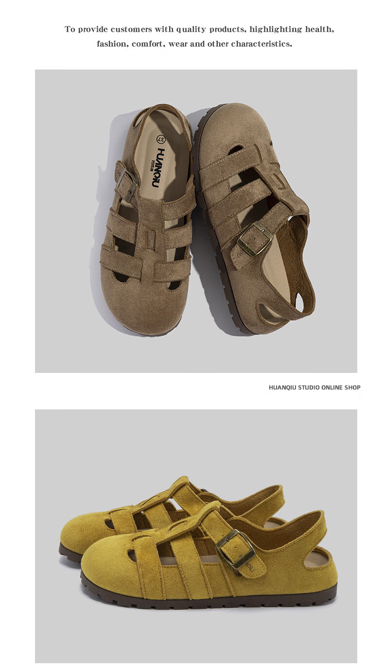 Global Birken Rome Women's Sandals 2026 Summer New Retro Versatile Closed-Toe Hollow Breathable Beach Sandals 9