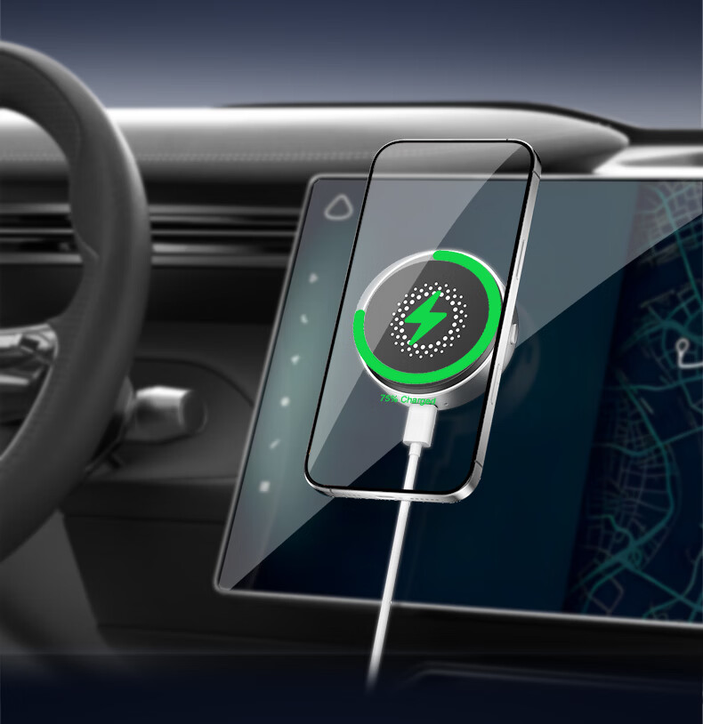 Kustar Electric Vacuum Suction Cup Car Phone Holder Magsafe Magnetic Foldable Rotatable Wireless 15W Fast Charging Live Streaming Vlog Anti-Shake Lampart Stand 17