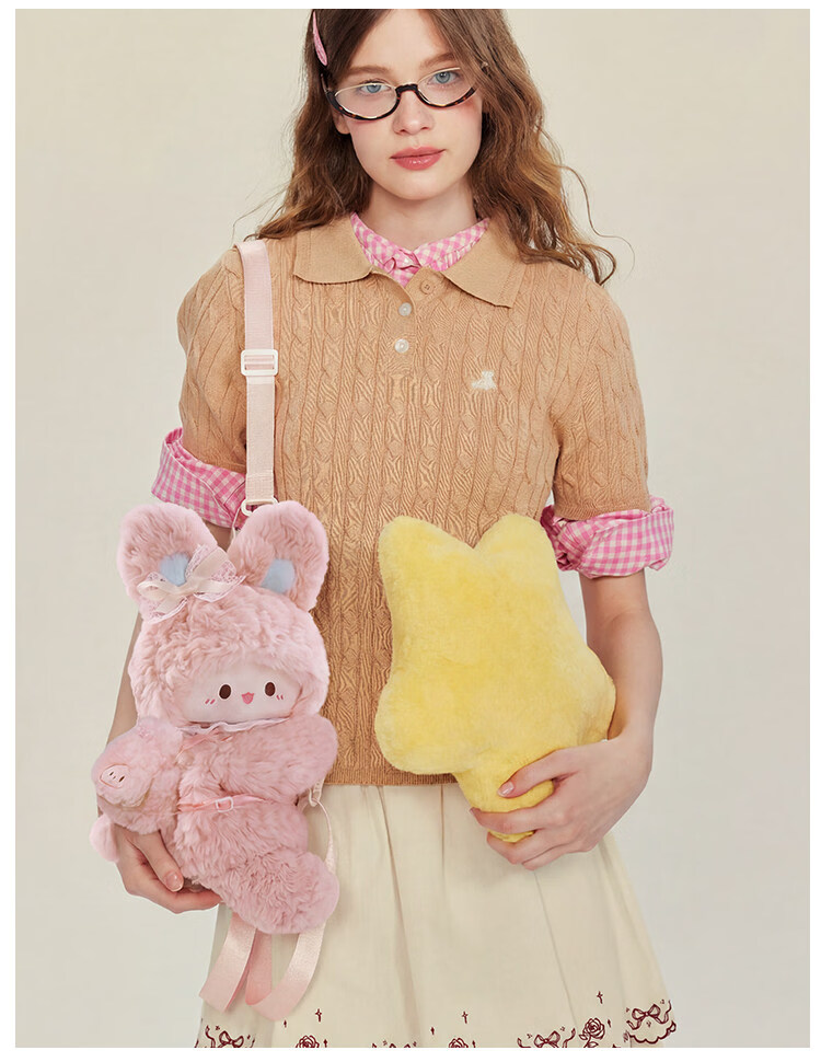 Rubitu Little Lamb Plush Rabbit Crossbody Bag (Medium) Cute Backpack for Girls Gift 23