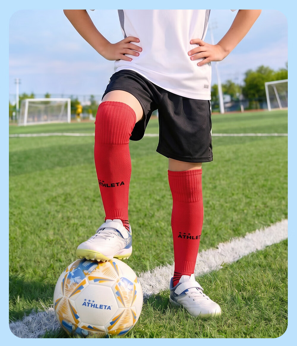 ATHLETA Kids Soccer Over-the-Knee Socks Non-Slip Cushion Towel Bottom Boys Girls Youth Training Socks 15