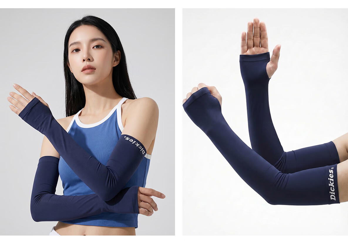 Dickies Women's Cooling UV Protection Ice Silk Arm Sleeves for Driving, Cycling, Outdoor Fishing - White 18