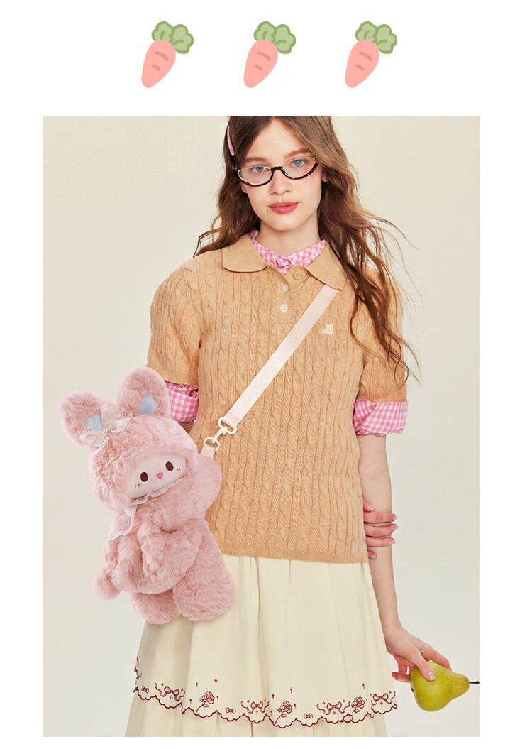 Rubitu Little Lamb Plush Rabbit Crossbody Bag (Medium) Cute Backpack for Girls Gift 18