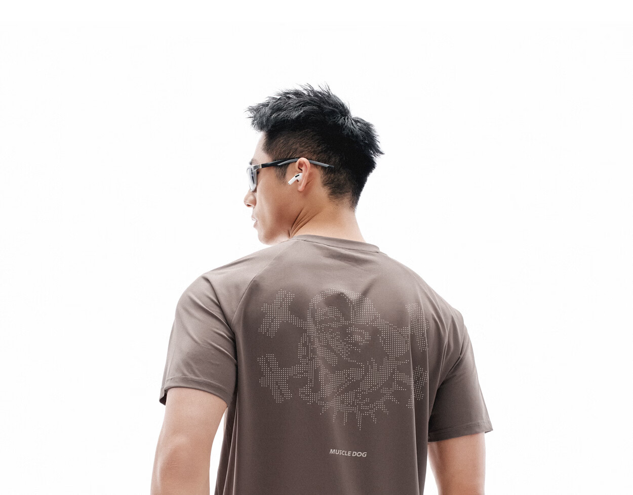 MUSCLE DOG Hidden Wings Men's Sports T-Shirt 2026 New Pixel Dog Head Training Short Sleeve Gym Top 40