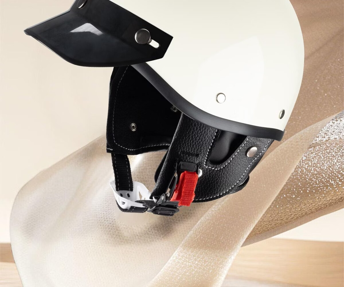 CYCKING New National Standard 3C Certified Motorcycle Helmet Unisex Electric Vehicle Retro Half Helmet Four-Season Universal Safety Cap 2