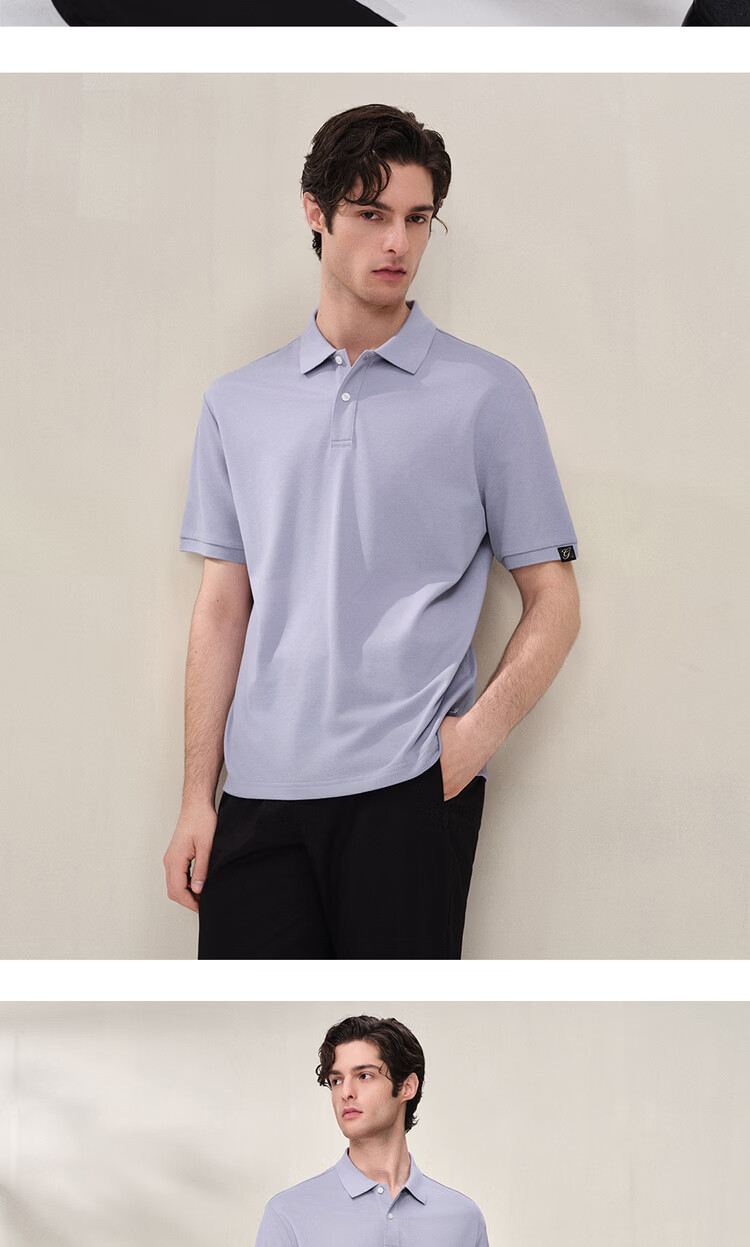 Giordano G+ 2026 Summer New Lyocell Mulberry Silk Loose Split Short Sleeve Polo Shirt Men 01016465 16