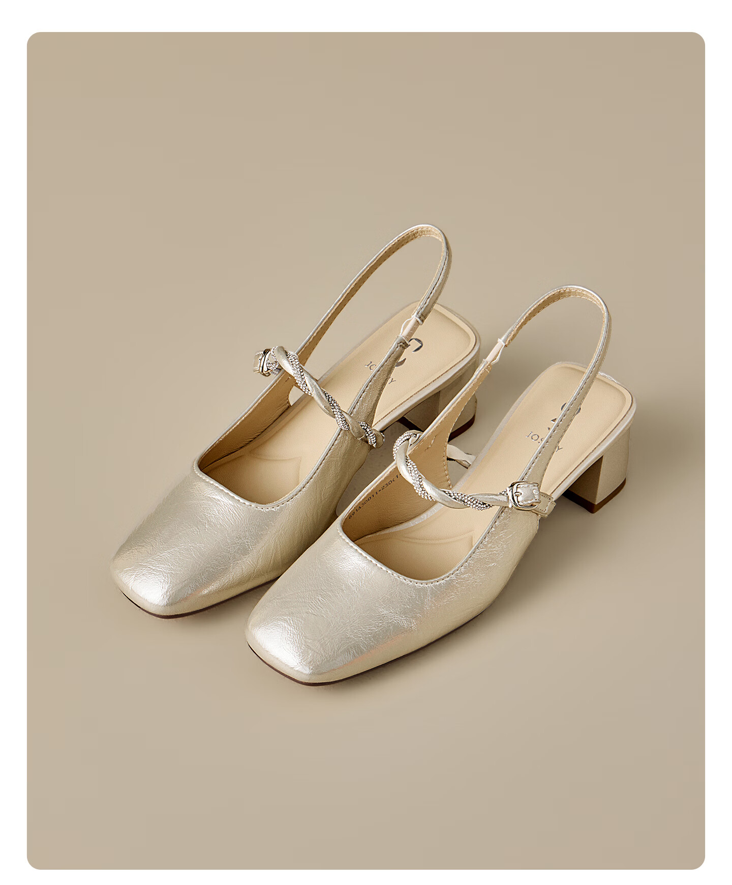 Josiny Mary Jane Shoes Women 2026 Spring New French Style Backless High Heels with Skirt Versatile Single Shoes Champagne Gold Size 35 14