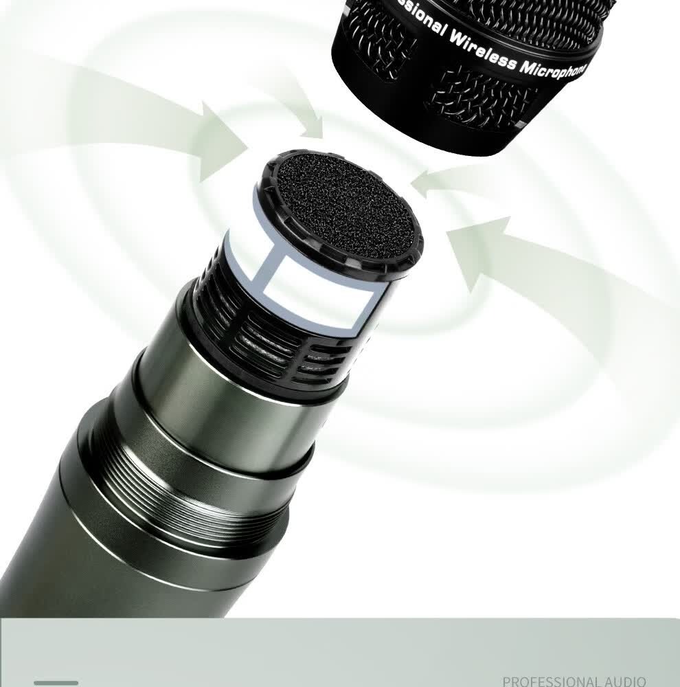 Depusheng DR666 Professional Wireless Microphone Dual Transmitter Karaoke Stage Performance KTV Singing School Speech Wedding Conference UHF Long-Distance Anti-Howling Microphone System 31