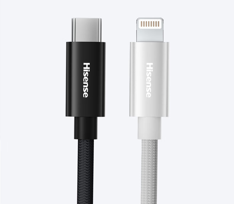 Hisense Type-C Data Cable 100W Super Fast Charging 6A Compatible with Apple iPhone Huawei Honor Xiaomi Android Phones Tablets Car Charger Moonlight White 1.2m 22