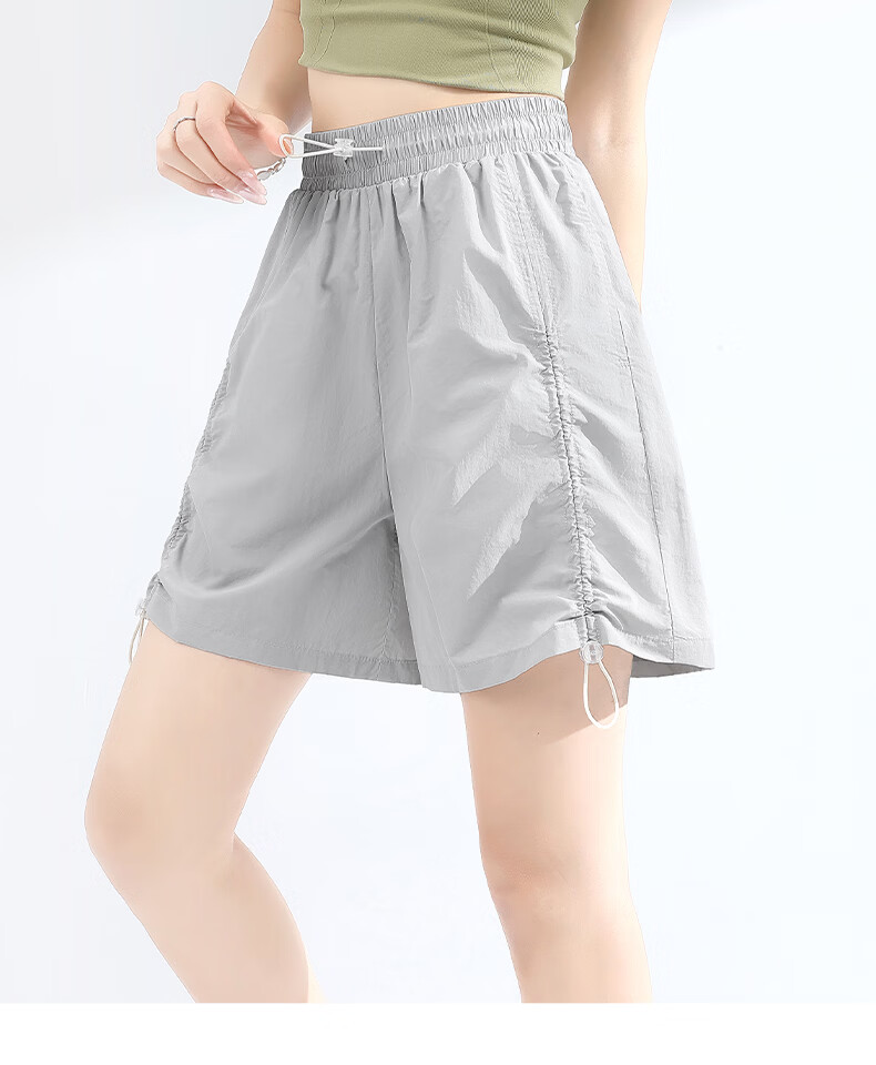 MINISO Women's Sports Shorts Summer 2026 New Thin Quick-Dry Casual Five-Point Wide-Leg Pants 21