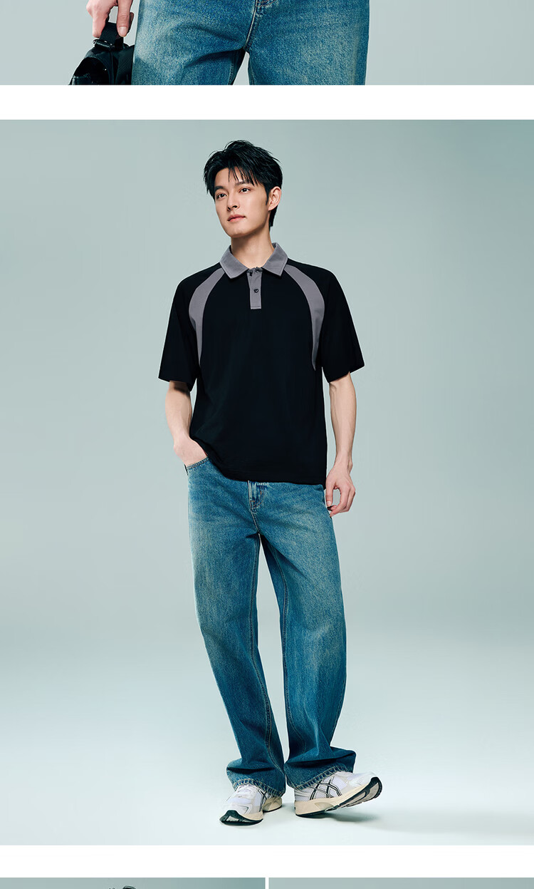 Giordano 2026 Summer High-Tech Moisture-Wicking Color-Block Raglan Short Sleeve Polo Shirt Men 13016228 12