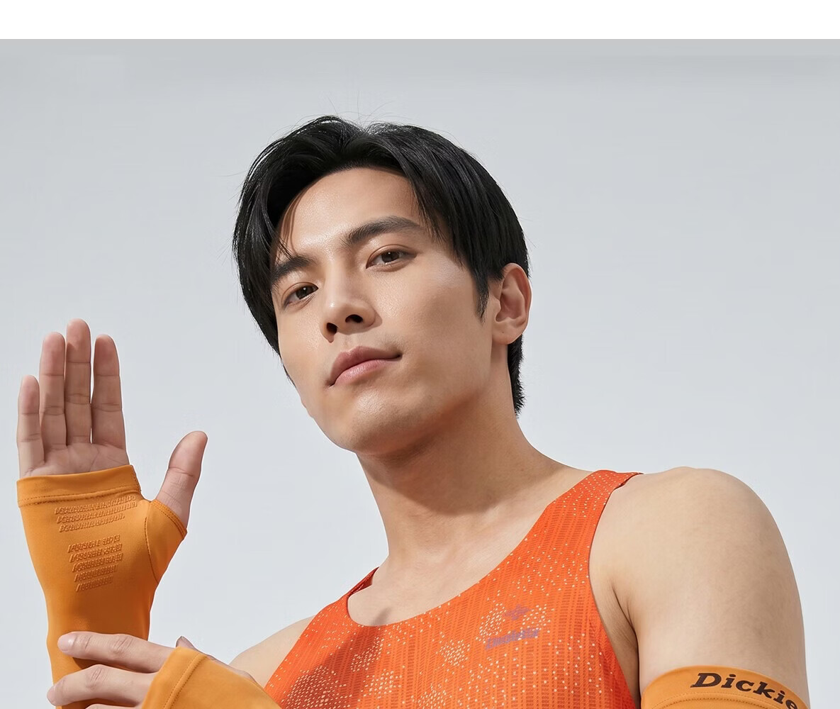 Dickies Sun Protection Ice Sleeves Unisex Lightweight Outdoor Arm Sleeves Cycling UV Protection Ice Silk Sleeve Orange 8