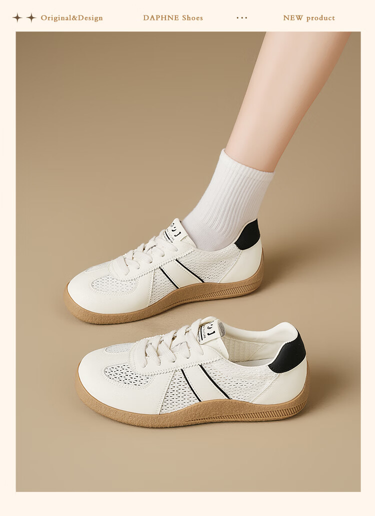 Zhuoshini Women's Mesh Training Shoes Breathable Lightweight 2026 Spring Summer New Casual Sneakers Sports Shoes White Off-White Size 40 9