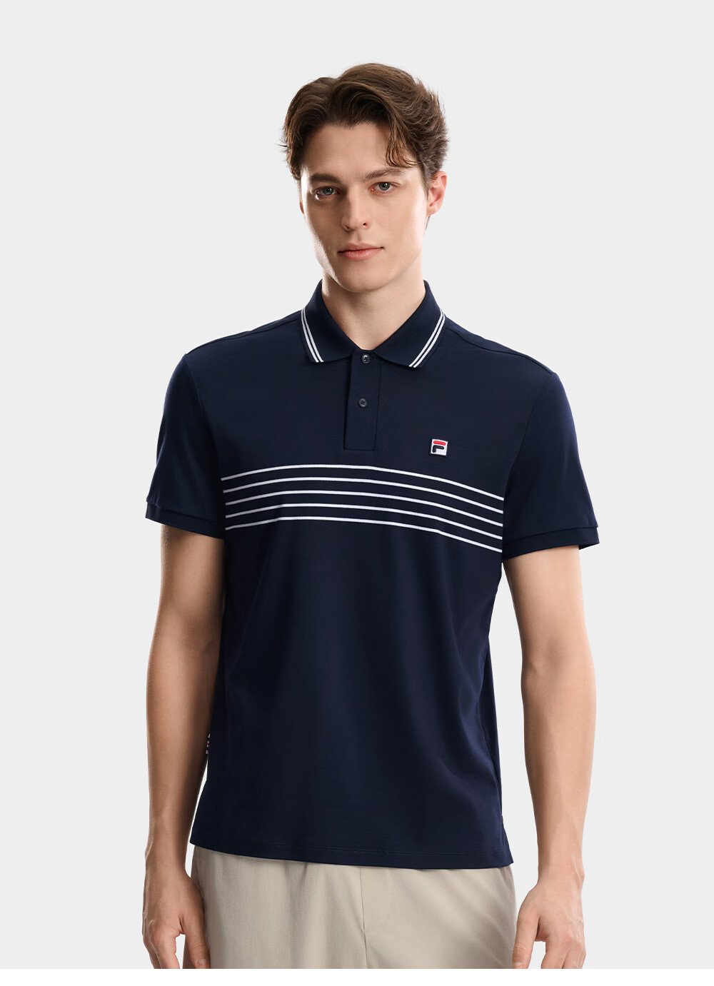FILA Official Men's Knitted Short Sleeve Polo Shirt 2026 Autumn Pure Cotton Cool Basic Top 4