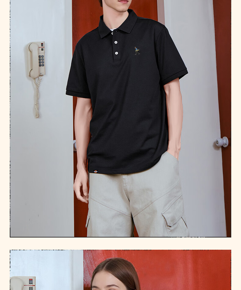 Dickies Mulberry Silk Short Sleeve Polo Shirt Men Summer New Antibacterial Cooling Light Business Collar T-Shirt B Light Gray L 9