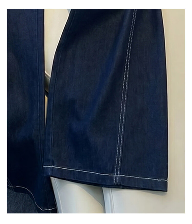 TonLion 2026 Spring Summer Women's Fashion Contrast Stitching Simple Straight-Leg Denim Pants Commuter Casual Versatile Trousers 3