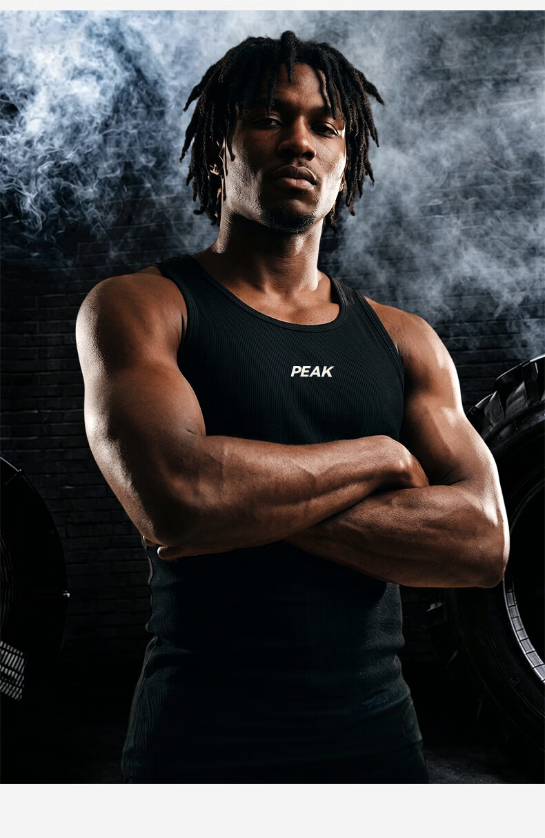 Peak Men's Sports Vest Tight High Elasticity Running Fitness Sweat-Absorbing Breathable Sleeveless Summer Quick-Dry Training Shirt 17