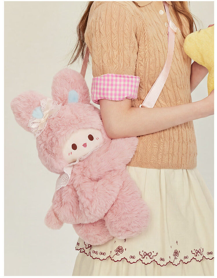Rubitu Little Lamb Plush Rabbit Crossbody Bag (Medium) Cute Backpack for Girls Gift 13