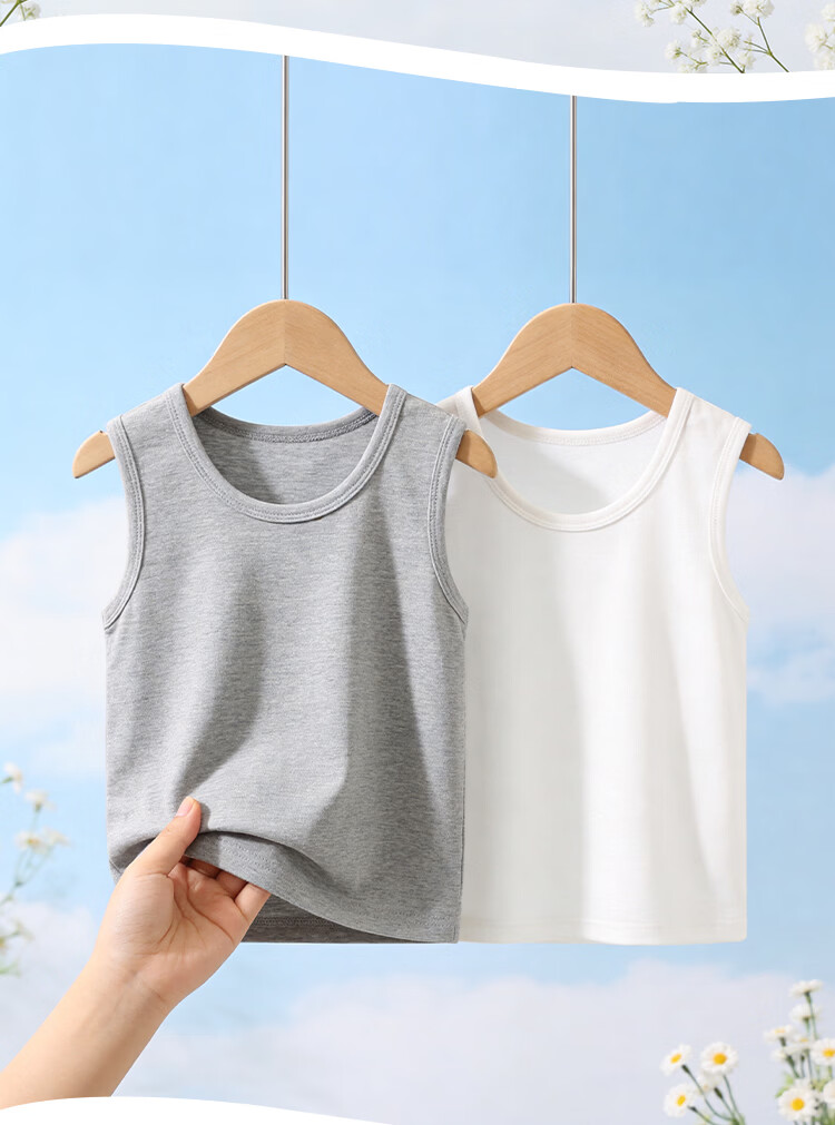 Dingguagua Kids Cotton Boys Close-Fitting Summer Tank Top Innerwear for Older Boys 15