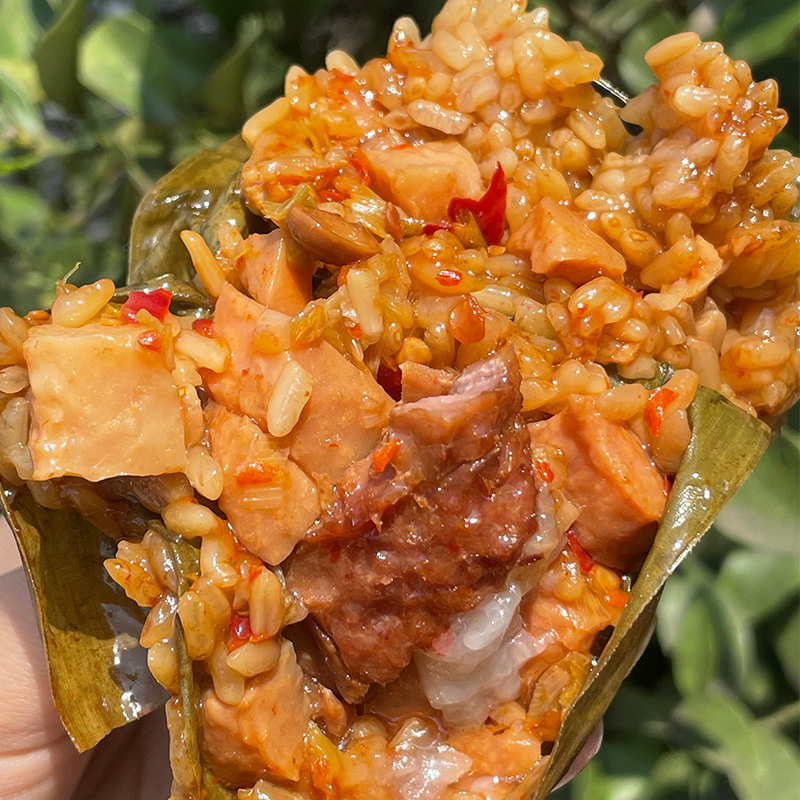 2个装:衢州特产龙游芋头粽咸辣粽鲜肉粽手工粽子梅干菜蛋黄大肉粽 不