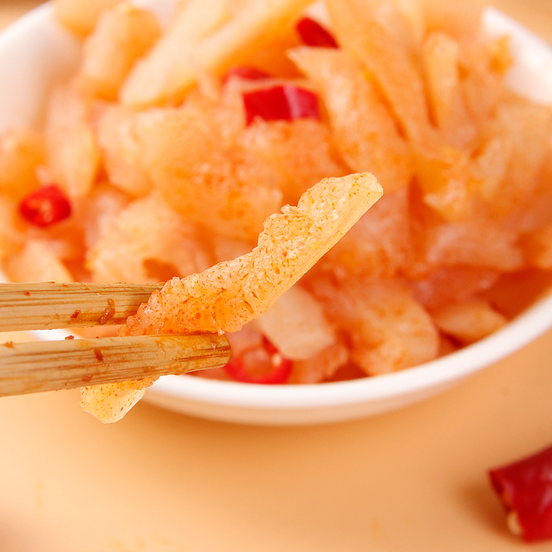盐津铺子魔芋爽素毛肚魔芋丝辣条开袋即食香辣酸辣素食零食小吃 酸辣