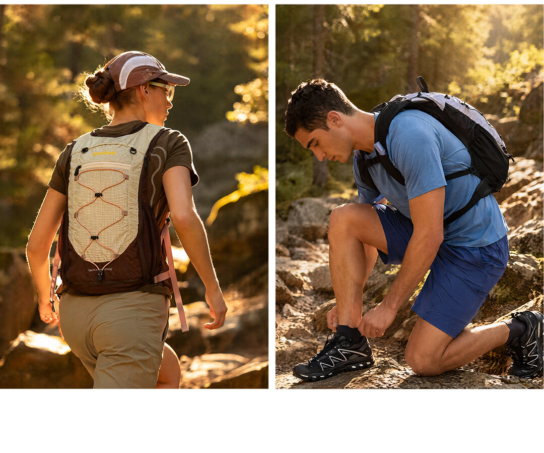Reebok Outdoor Hiking Backpack Unisex Lightweight Trail Running Cycling Bag Black White 14L 11