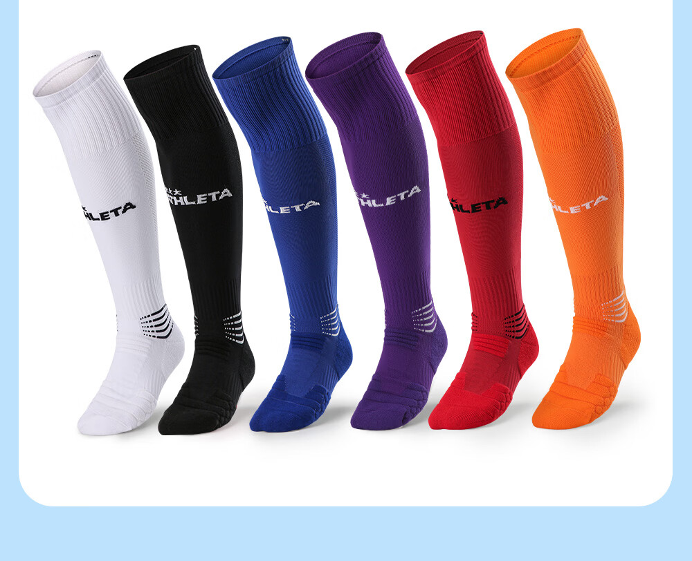 ATHLETA Kids Soccer Over-the-Knee Socks Non-Slip Cushion Towel Bottom Boys Girls Youth Training Socks 10