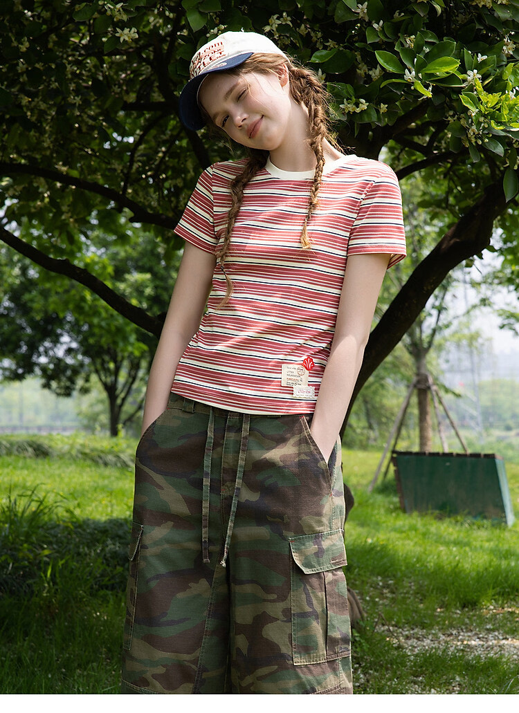 TonLion 2026 Summer Women's Striped Slim Fit Short Sleeve T-Shirt, Stylish and Comfortable, Age-Reducing Basic Tee 22