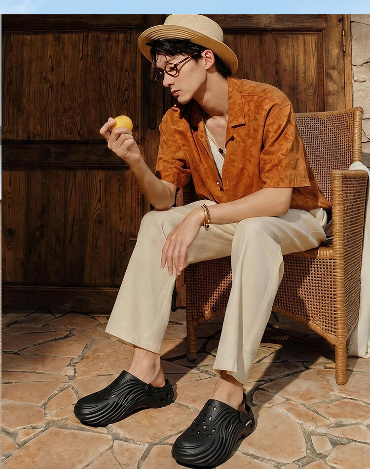 Jingzhenlianggong Hollow Outdoor Non-Slip Water Shoes Sandals Senma Style Khaki Brown Size 40-41 14