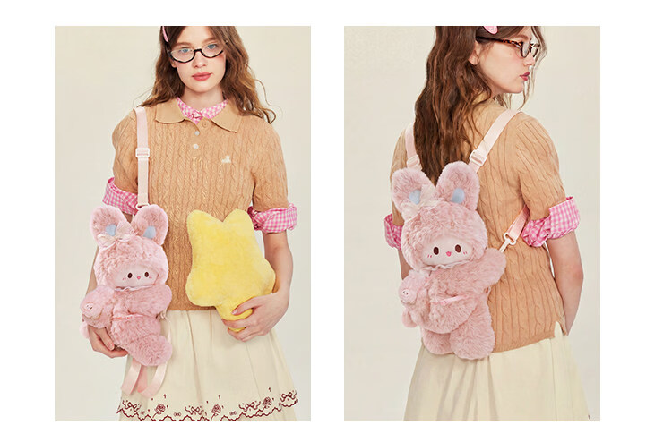 Rubitu Little Lamb Plush Rabbit Crossbody Bag (Medium) Cute Backpack for Girls Gift 19