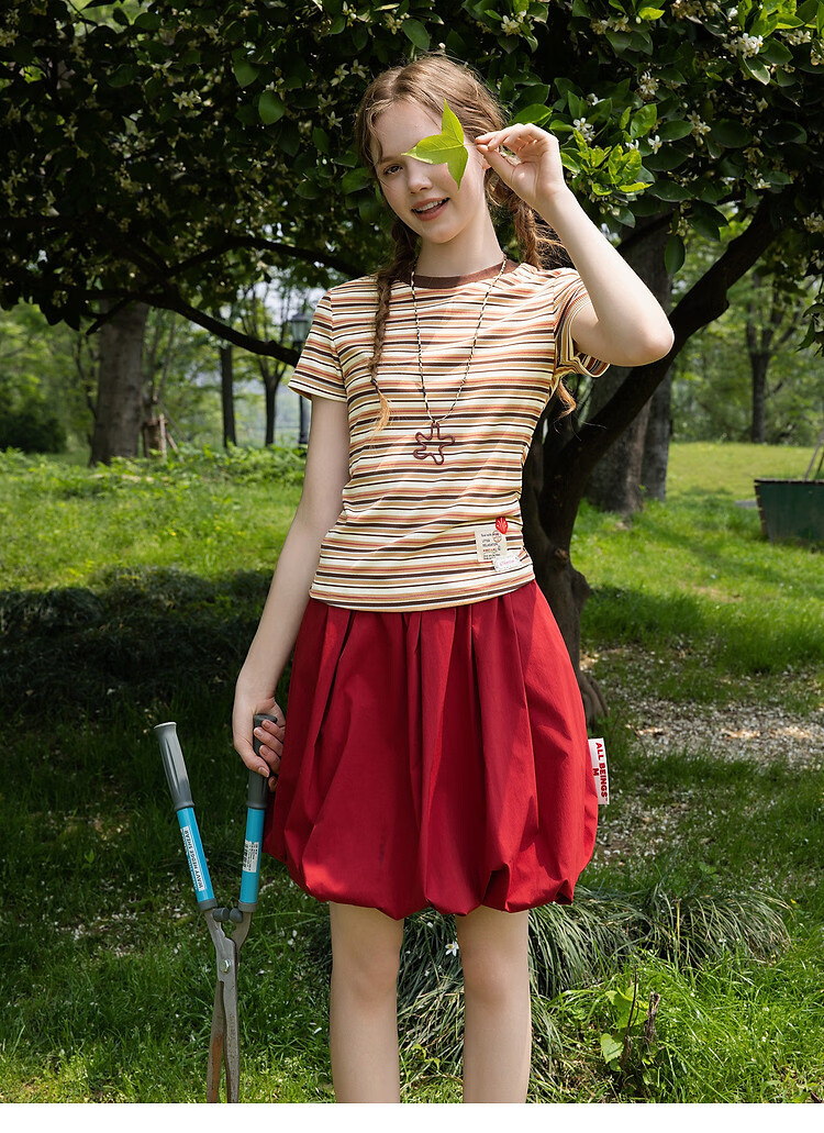 TonLion 2026 Summer Women's Striped Slim Fit Short Sleeve T-Shirt, Stylish and Comfortable, Age-Reducing Basic Tee 11