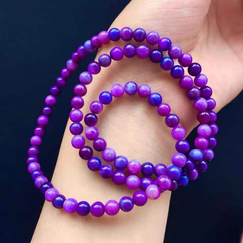 舒俱来石手串 紫手串男苏纪石南非紫手链多圈sn6988 6mm【图片 价格