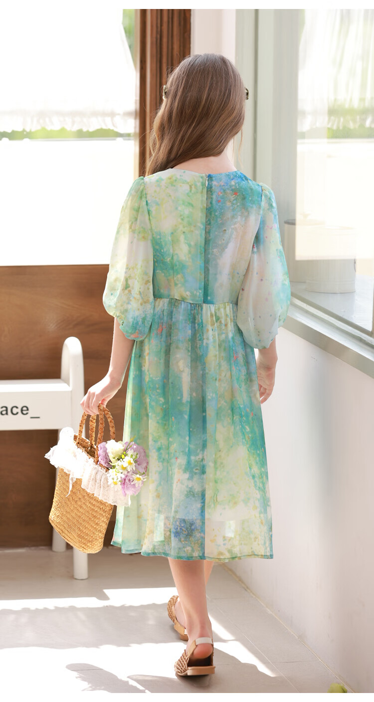 CHANZUIGOU Girls Bohemian Dress Spring 2026 New Children's Beach Vacation Dress Stylish Princess Dress 21