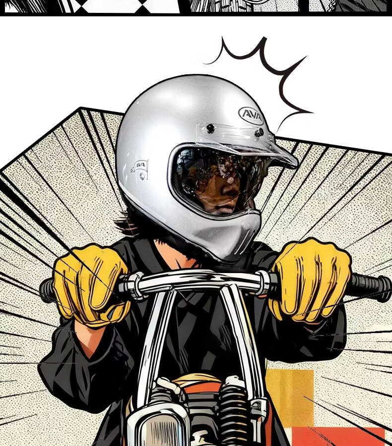 AVA Ranger Motorcycle Retro Full Face Cruiser Helmet Small Shell Off-Road Helmet Unisex Lake Silver + Riding Gift Pack M 16