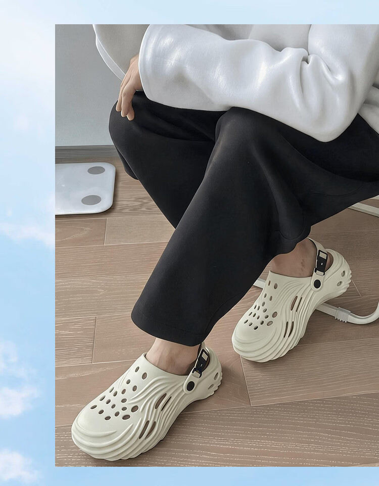 Jingzhenlianggong Hollow Outdoor Non-Slip Water Shoes Sandals Senma Style Khaki Brown Size 40-41 13
