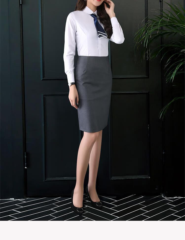 半身裙夏新款白色工作裙包臀短裙商务气质职业包裙高腰西装群白色中