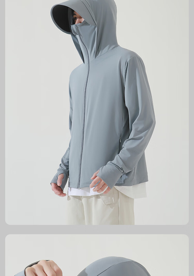 Combo Men's Summer New Ultra-Thin Breathable Ice Silk Quick-Dry Outdoor Cycling UV Protection Fishing Skin Jacket 10
