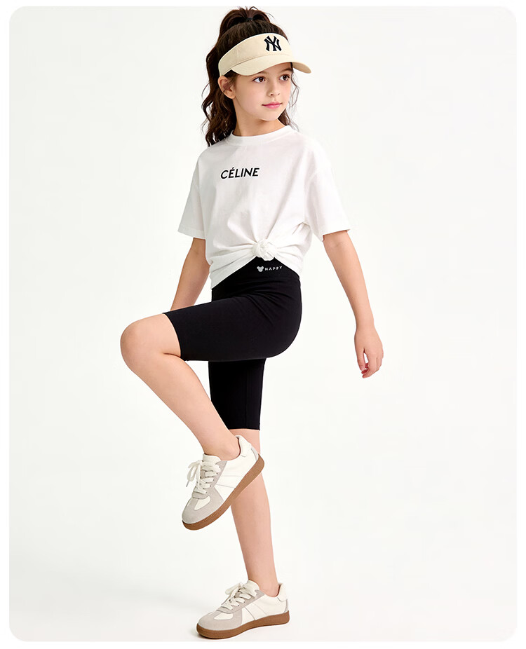 Bingxue Cotton Children's Shark Shorts Girls Summer Five-Point Safety Pants Cotton High-Waist Yoga Shorts Sports Leggings 18