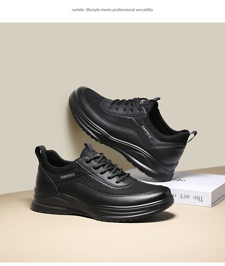 CARTELO Genuine Leather Men's Shoes, 2026 Autumn New Business Casual Sports Soft-Soled Versatile Hiking Travel Commuting Dad Shoes 13