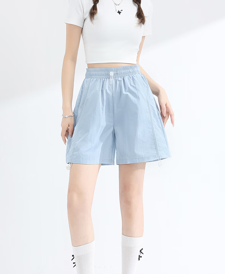 MINISO Women's Sports Shorts Summer 2026 New Thin Quick-Dry Casual Five-Point Wide-Leg Pants 14