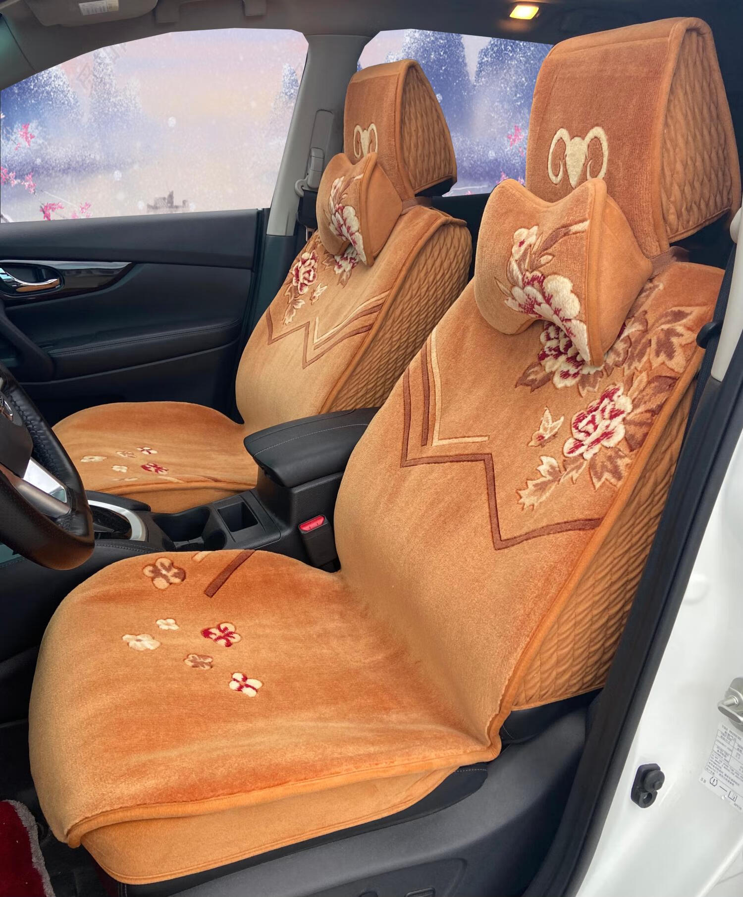 纯羊毛羊绒地毯汽车坐垫四季通用全包车座套冬季棉垫藏式车毯卡垫