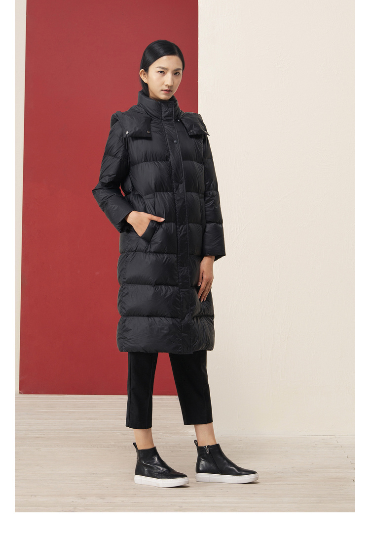 播女装 秋季中长款羽绒服【ddm3rd155】重构温柔 g10浅灰 l