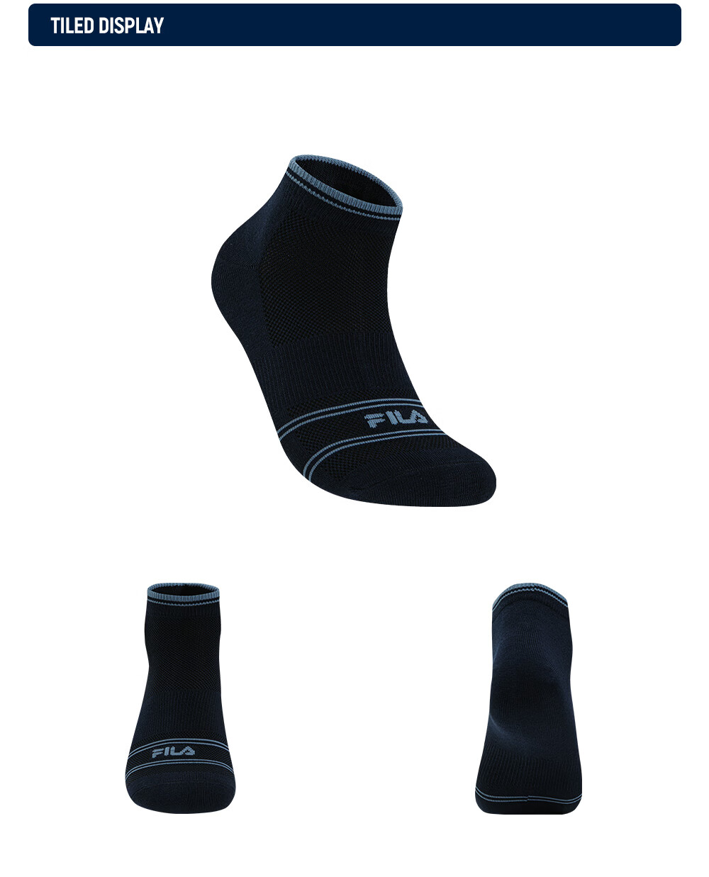 FILA Official Men's Low-Cut Breathable Comfortable Antibacterial Sports Short Socks 5