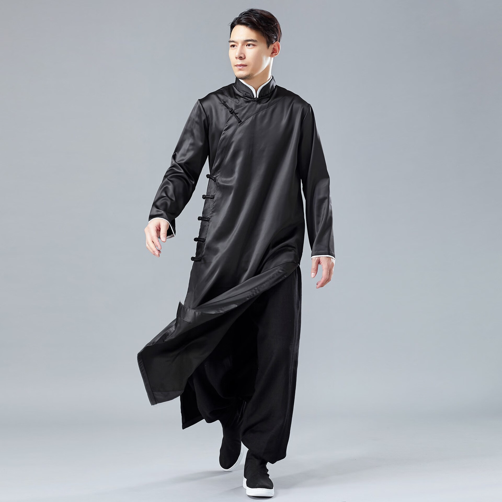 褂子 民国 男旗袍中式长衫唐装绸面新郎礼服古装盘扣长袍外套先生褂子