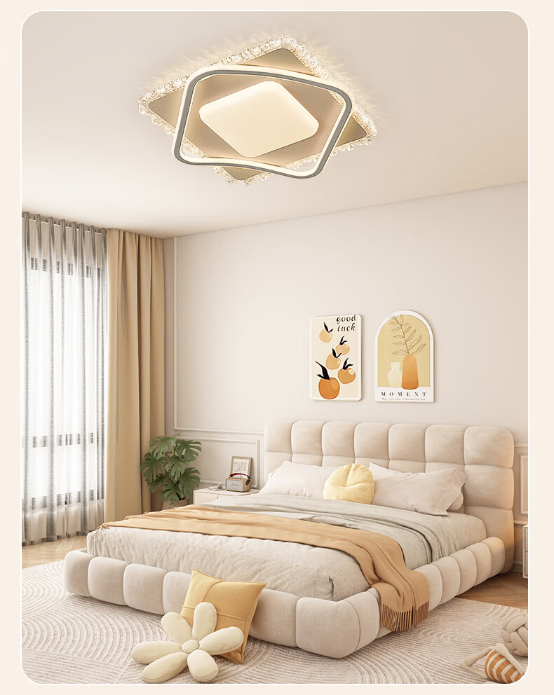 AOC Crystal Living Room LED Ceiling Light High-End Ultra-Bright 50cm Crown Round Three-Color Smart Control 17