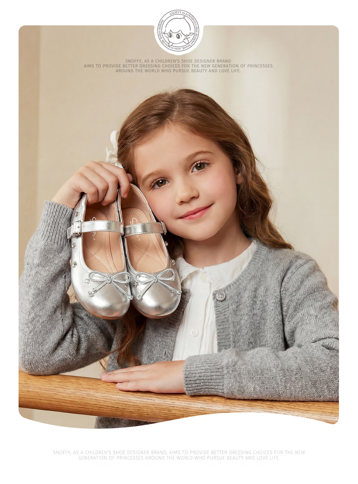 SNAFFY Girls' Leather Shoes Children's Princess Shoes Spring Little Girls British Style Fashion Soft Sole Shoes Moonlight Silver Size 32 1