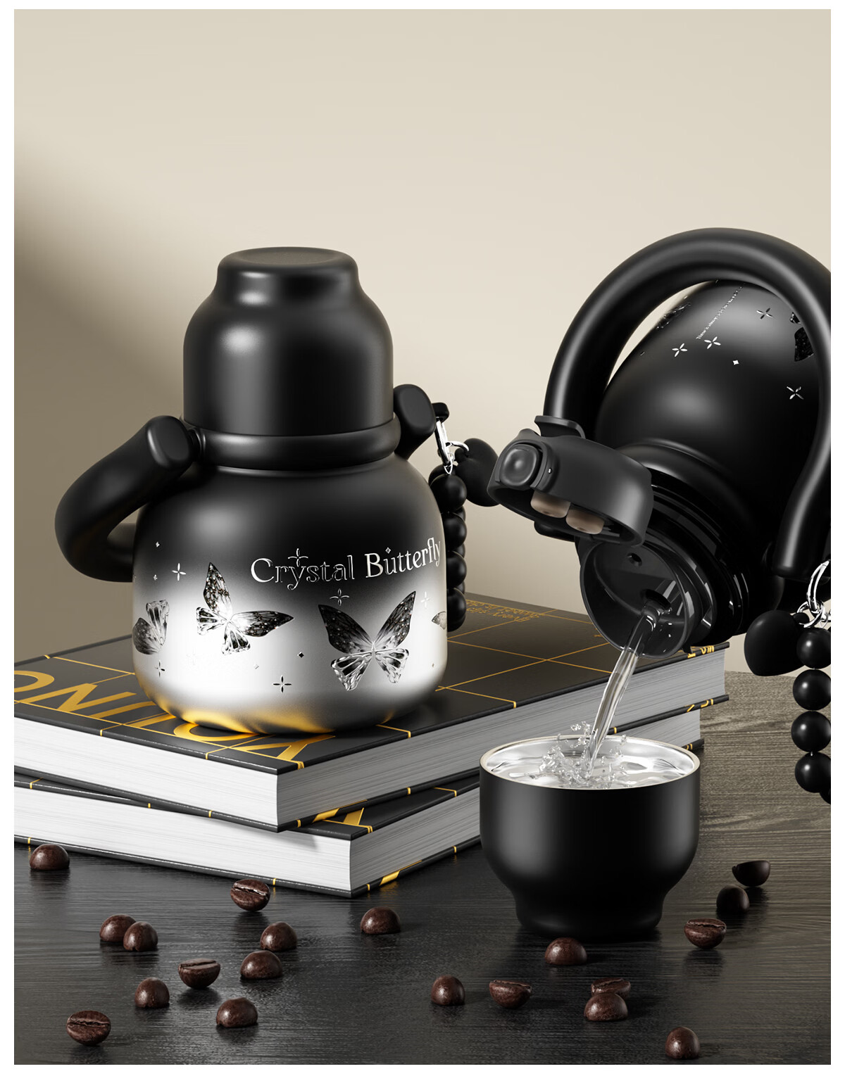 Shidajia Insulated Water Bottle for Women Large Capacity Stylish Portable Cup Crystal Butterfly Series Gift for Girlfriend 9